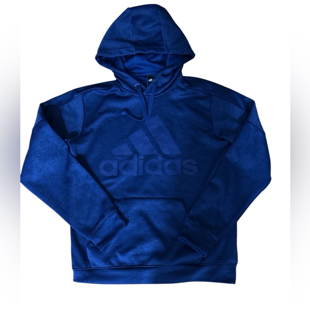 Adidas Unisex TI FLC PO LOGO PULLOVER HOODIE Blue size small new